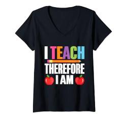 Damen Ich lehre daher bin ich Professor T-Shirt mit V-Ausschnitt von Professor Gifts