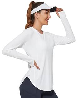 Promover Langarmshirts für Damen Sonnenschutz Shirt UPF 50+ Sport Blusen UV Schutz Leichte Schnell Trocknende Rashguards Draussen Sportshirt von Promover