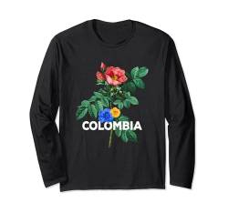 Blumenmuster im Vintage-Stil, kolumbianischer Tradition, passend für Langarmshirt von Proud Country Heritage Roots Family Matching Gifts