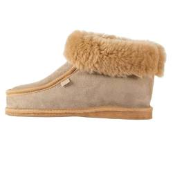 Provellus HAUSSCHUHE PANTOFFELN PUSCHEN ECHT DEUTSCHES MERINOSCHAFFELL/LEDER WEICHEWOLKE (Beige mit Gummisohle, EU Schuhgrößensystem, Erwachsene, Numerisch, M, 36) von Provellus