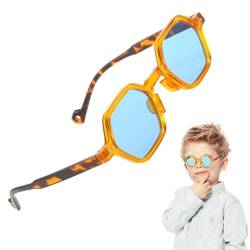 Proypiax Polygon-Sonnenbrille - Punk-Modebrillen für Mädchen | Retro Steampunk Hip Hop Mode Brille Kleines Mädchen Sonnenbrille, Geschenk von Proypiax