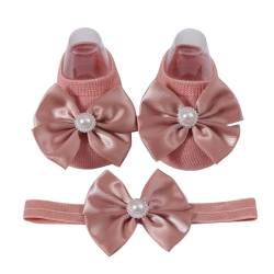 2 Teile/satz Haarband Socken Neugeborene Kleinkinder Kopfschmuck & Walking Socken Baby Socken Bowknot Stirnband von Psdndeww