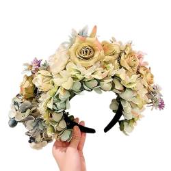 Doppelseitiges Blumen-Stirnband, Mexika-Rose, Blumen-Haarband, modisch, Damen, Braut, Haarschmuck, Strand, elegante künstliche Blumen von Psdndeww