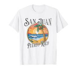 San Juan Puerto Rico Beach Vintage Boricua Herren Damen Retro T-Shirt von Puerto Rican Girl Puerto Rico Flag Designs Co.