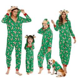 Puimentiua Weihnachts Pyjama,Familie Weihnachtspyjama Set,Christmas Matching Pyjama,Weihnachten Einteiler,Weihnachts Schlafanzug für Baby (18-24M,04- Green) von Puimentiua