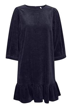 Pulz Jeans PZSALLY Dress Damen Freizeitkleid Kleid Cordkleid mit Puffärmeln und ausgestellten Saum Regular Fit, Größe:S, Farbe:Dark Sapphire (194020) von Pulz Jeans