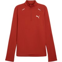 PUMA® Langarmshirt "Run Cloudspun", Troyer, für Herren, rot, XXL von Puma