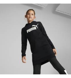 Puma für Mädchen. 67030901 Essential Logo-Kapuzenkleid schwarz (10Años= 140cm), Lässig, Baumwolle, Langarm, Nachhaltig, Kinderbekleidung von Puma