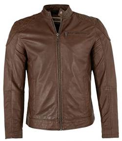 Punchball - Herren Lederjacke Lammnappa Tobacco braun Größe 56 von Punchball