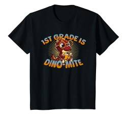 Kinder Dino-Mite 1. Klasse süßer Dinosaurier, lustiger Schulanfang T-Shirt von Punny Scholar Tees
