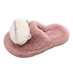 Hausschuhe Damen Plüsch Schön Slippers Leicht Winterschuhe Rutschfeste Hauspatschen Kuschelig Pantoffeln Warm Gästehausschuhe Weich Und Warm Schlappen Filzpantoffeln Bequem Schuhe Baumwollschuhe von Puramala