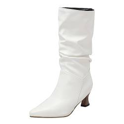 Puramala Stiefeletten Damen Blockabsatz Reißverschluss Ankle Boots Damen Damenstiefeletten Halbschaft rutschfest Wasserdicht Trachtenschuhe Damenstiefel Winterstiefel Halbstiefel Übergangsstiefel von Puramala