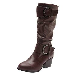 Puramala Stiefeletten Damen Keilabsatz Schlupfstiefel Ankle Boots Damen Trachtenschuhe Halbschaft rutschfest Damenstiefeletten Wasserdicht Halbstiefel Winterstiefel Übergangsstiefel Damenstiefel von Puramala