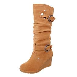 Stiefeletten Damen Mit Absatz Schlupfstiefel Ankle Boots Damen Winterstiefel Boots Damen rutschfest Trachtenschuhe High Heels Wasserdicht Damenstiefel Damenstiefeletten Kurzstiefel Halbstiefel von Puramala