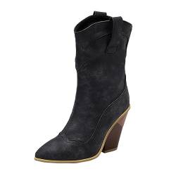 Stiefeletten Damen Mit Absatz Schlupfstiefel Boots Damen Damenstiefel Ankle Boots Damen Wasserdicht Damenstiefeletten High Heels Trachtenschuhe Winterstiefel Übergangsstiefel Kurzstiefel von Puramala