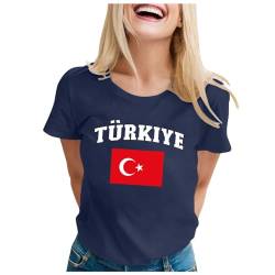 Türkei Tshirt Damen Türkei Trikot Em 2024 Fur Männer Sommershirt Türkei Fahne Print Freizeit Kurzarmshirt Komfortables Türkei Shirt Rundhals Tshirt Atmungsaktiv Sportshirt Türkei Fanartikel von Puramala