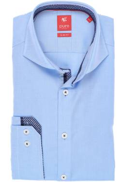 Pure Slim Fit Hemd hellblau, Einfarbig von Pure