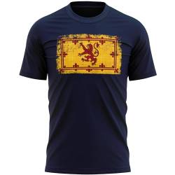 Scotland Badge Herren-T-Shirt, schottisches Wappen, Fußball-T-Shirt, navy, L von Purple Print House