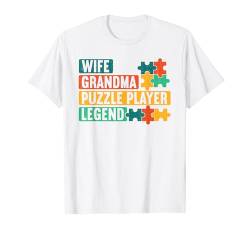 Wife Grandma Puzzle Player Legend Mother's Day Fun Puzzling T-Shirt von Puzzle Fans Erwachsene Puzzle Geschenke Für Frauen