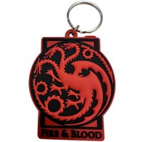 PYRAMID Schlüsselanhänger Schlüsselanhänger 6cm Anhänger keychain Wappen Haus Targaryen rund rot, Banner Schlüsselanhänger House of the Dragon Game of Thrones von Pyramid