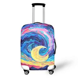 Pzuqiu Gepäckhülle, Kofferhüllen, Schutz, passend für 45,7 - 81,3 cm große Koffer, Reisezubehör, Galaxy Moon, L (25-28 inch suitcase) von Pzuqiu