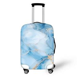 Pzuqiu Reisegepäckhülle, modischer Druck, Gepäckhüllen, Koffer-Schutz, passend für 45,7 - 81,3 cm Gepäck, Blauer Marmor, S (18-21 inch suitcase) von Pzuqiu
