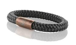 Maritimes Seemannsgarn Segeltau Armband Föhr schwarz 8mm, Leutnant (braun), M - Gelenkumfang von 15 cm bis 16,5 cm von Q-Sportz