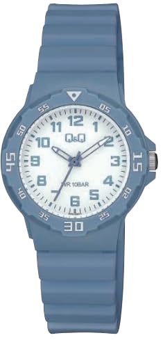 Q&Q Damen-Uhr Silikon Armband Dornschließe 10 Bar Analog Quarz von Q&Q