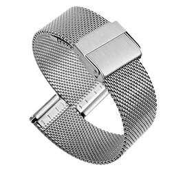 QAQAQ Uhrenarmband, Uhrenarmband, Uhrenarmbänder Edelstahl-Uhrenarmband Ultradünnes Armband for Männer Frauen Silbernes Uhrenarmband(Silver,18mm) von QAQAQ