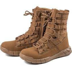 QAXZESA Männer Dschungel Militärische Taktische Kampfstiefel Outdoor Wandern Camping Schnürstiefel Trekking Wanderschuhe Atmungsaktiv,Brown-39 von QAXZESA