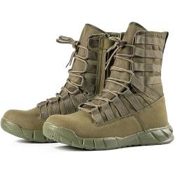 QAXZESA Männer Dschungel Militärische Taktische Kampfstiefel Outdoor Wandern Camping Schnürstiefel Trekking Wanderschuhe Atmungsaktiv,Green-46 von QAXZESA