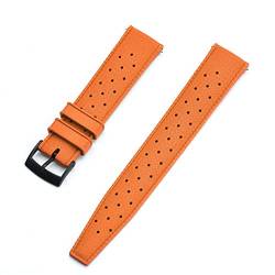 QCKNKMGG Sport-Silikonarmbänder mit Schnellverschluss Silikonarmband Tropical Fluoro Rubber Strap 20mm 22mm Uhrenarmband for Uhrenarmband Tauchen Wasserdichtes Armband Armband(Orange Black,22mm) von QCKNKMGG