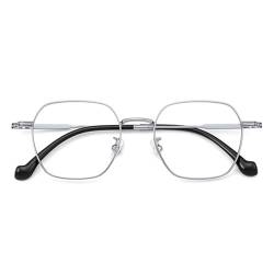 QCKNKMGG Weibliche optische Brillenfassung Optische Brillen mit großem Rahmen for Damen(Silver) von QCKNKMGG