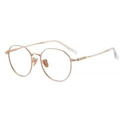 QCKNKMGG Weibliche optische Brillenfassung Ultraleichte optische Brille aus Semi-Titanium for Damen(Gold) von QCKNKMGG