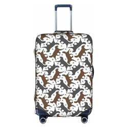 QDHGCFOC Trotting Flat Coated Retrievers Paw Print Fashion Design Travel Luggage Protective Covers Washable Polyester Suitcase Cover, weiß, XL von QDHGCFOC