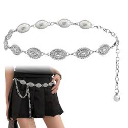 QEDBOJE Women's Adjustable Chain Belt (Silver) von QEDBOJE