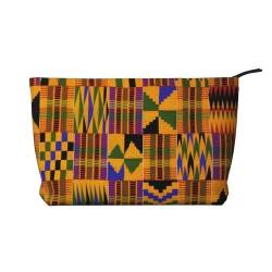 QGWDYYJQ Kosmetiktasche aus Kord, afrikanisches Ethno-Muster, Reise-Kulturbeutel, tragbare Kosmetiktasche, Schwarz , Einheitsgröße von QGWDYYJQ