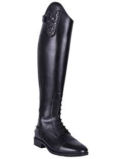 QHP Leder-Reitstiefel Sasha Adult schwarz mit wechselbarem Oberteil, RV hinten (36) von QHP