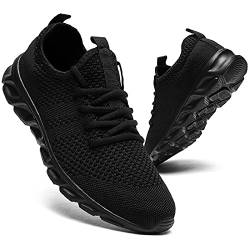 QIJGS Damen Sneaker Freizeitschuhe Sportschuhe Laufschuhe Turnschuhe Fitness Straßenlaufschuhe Trainer Outdoor Sneakers Tennis Gym Walkingschuhe Jogging Schuhe Schwarz 36 von QIJGS