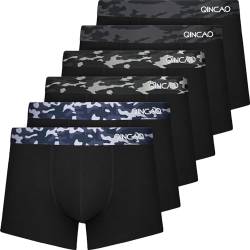 QINCAO Boxershorts Herren 6er Pack Ohne Kratzenden Zettel Männer Unterwäsche Baumwolle(L) von QINCAO