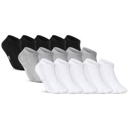 QINCAO 15 Paar Sneaker Socken Herren Damen, Baumwolle Sportsocken, Atmungsaktive Laufsocken Kurz von QINCAO