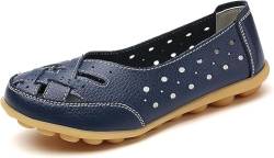 QINGYANG Orthopädische Schuhe, orthopädische Halbschuhe aus atmungsaktivem Leder, modische flache, atmungsaktive Schuhe, leichte, rutschfeste Laufschuhe für Damen von QINGYANG