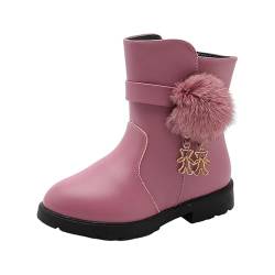 QINQNC Baby Girls Boys Winterschuhe Warme Gefütterte Girls And Boys Children's Casual Shoes Mesh Soft Sole Breathable Sports Short Boots Girls Boys Winterstiefel Damen (Pink, 27 Little Child) von QINQNC