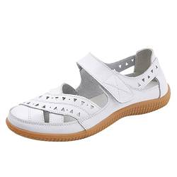 QINQNC Damen Goldene Winterschuhe Erwachsene Bunte Hike Atmungsaktive Schnürschuhe für Damen, Flache Freizeitschuhe, Unisex, leichte Mesh-Arbeitsschuhe, sportliche, Mens Grau (White, 41) von QINQNC