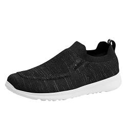 QINQNC Herren Fußball Mesh Arbeitsschuhe Herren Mesh Herren Sportschuhe Mode Neues Muster Einfache Einfarbige Bequeme rutschfeste Slip On Leichte Schuhe Herren Breite Füße Bequeme (Dark Gray, 45) von QINQNC