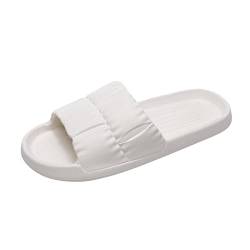 QINQNC Herren Fuzzy Orthopadische Schlappen Herren Mode Paare Männer Duschraum Zuhause rutschfeste atmungsaktive weiche Sohle Schuhe Hausschuhe Bequeme Schuhe Manner Cozy Hausschuhe Men (White, 41) von QINQNC