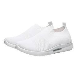 QINQNC Herren High Segeltuchschuhe Mens Leinen Gentleman Sneakers Herren-Laufschuhe zum Hineinschlüpfen, leichte, atmungsaktive, lässige Turnschuhe mit weicher Herren Unisex (White, 39) von QINQNC