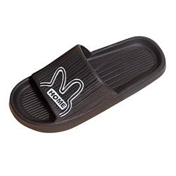 QINQNC Herren Warmende Schlappen Herren Mit Fell Memory Herren Hausschuhe Flip Flop niedliche Kaninchen Indoor Schlafzimmer Frühling Damen Schuhe Unisex Men's Besucherhaus Badelatschen (Black, 42) von QINQNC