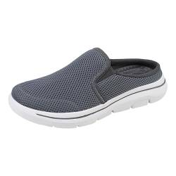 QINQNC Madchen Extra Weit Trainingsschuhe Herren Bequem Weiche orthopädische Damenschuhe, atmungsaktiv, gewebt, zum Spazierengehen, Slip-On-Schuhe aus Men's Rote Mokassins Men's Weiß (Dark Gray, 39) von QINQNC