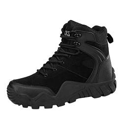 QINQNC Male Barfuss Turnschuhe Male Wide Fit Rockabilly Männer Sportschuhe Modische Muster Bergsteigen Schuhe Outdoor Sport Stiefel Dicke Sohlen Langlebig Und Male Gummistiefel Retro Beige (Black, 45) von QINQNC